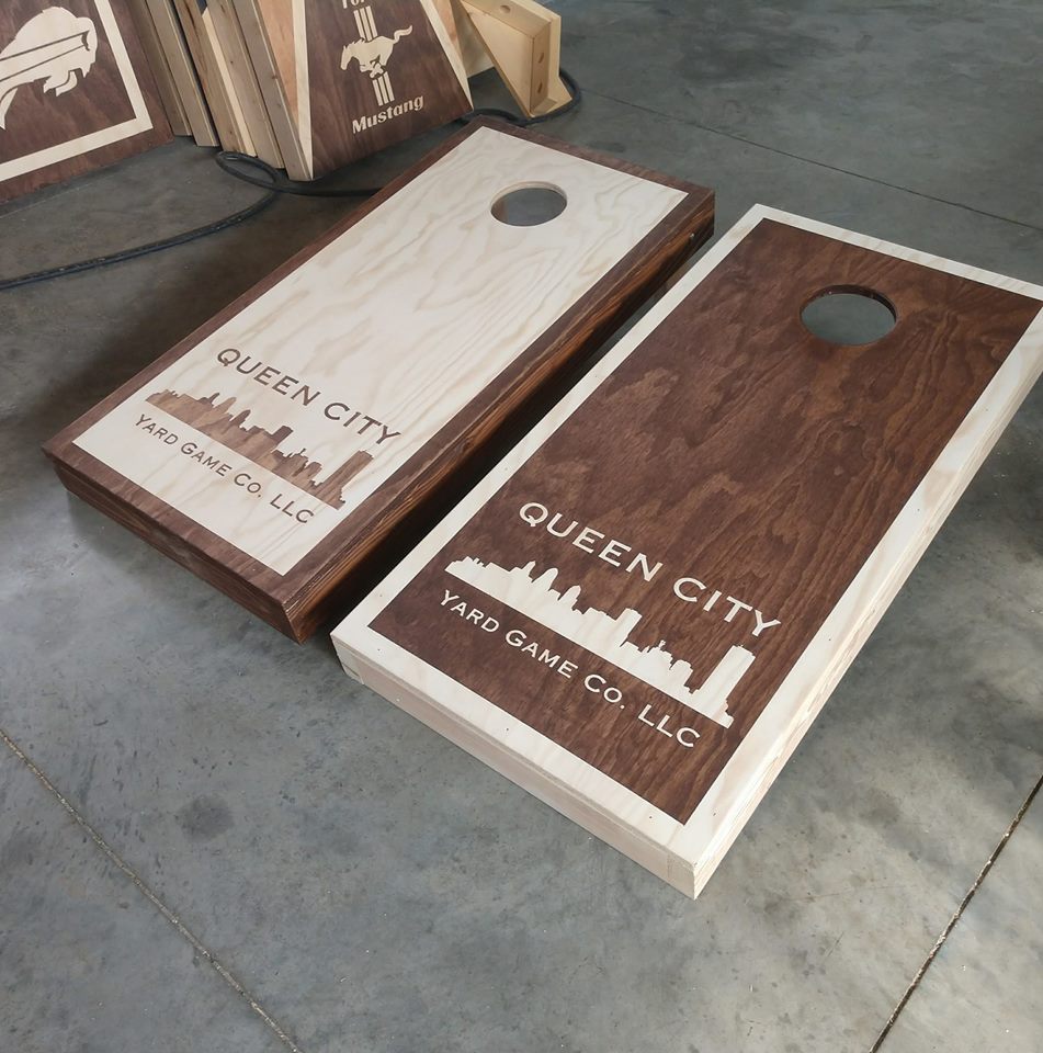 Queen City Yard Game - Corn Hole Boards - Logo - Image 3